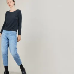Maison Montagut T-Shirts>Pull Col Rond Avec Fentes En Laine Merinos - Betina