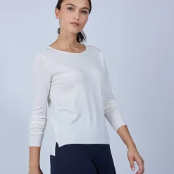 Maison Montagut Pulls>Pull Col Rond Avec Fentes En Laine Merinos - Betina