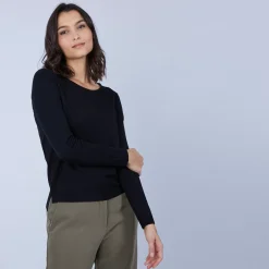 Maison Montagut Pulls>Pull Col Rond Avec Fentes En Laine Merinos - Betina