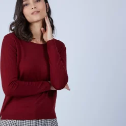 Maison Montagut Pulls>Pull Col Rond Avec Fentes En Laine Merinos - Betina