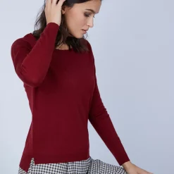 Maison Montagut Pulls>Pull Col Rond Avec Fentes En Laine Merinos - Betina