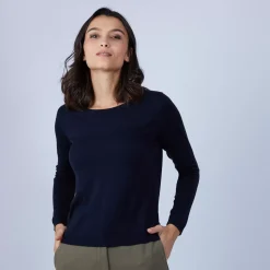 Maison Montagut Pulls>Pull Col Rond Avec Fentes En Laine Merinos - Betina