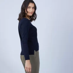 Maison Montagut Pulls>Pull Col Rond Avec Fentes En Laine Merinos - Betina