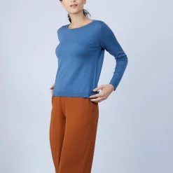 Maison Montagut Pulls>Pull Col Rond Avec Fentes En Laine Merinos - Betina