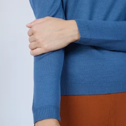 Maison Montagut Pulls>Pull Col Rond Avec Fentes En Laine Merinos - Betina