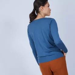 Maison Montagut Pulls>Pull Col Rond Avec Fentes En Laine Merinos - Betina