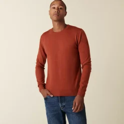 Maison Montagut Pulls>Pull Col Rond Avec Logo En Laine Merinos - Eddie