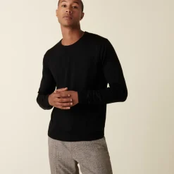 Maison Montagut Pulls>Pull Col Rond Avec Logo En Laine Merinos - Eddie