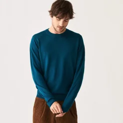 Maison Montagut Pulls>Pull Col Rond Avec Logo En Laine Merinos - Eddie