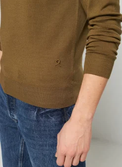 Maison Montagut Pulls>Pull Col Rond Avec Logo En Laine Merinos - Eddie
