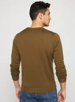 Maison Montagut Pulls>Pull Col Rond Avec Logo En Laine Merinos - Eddie