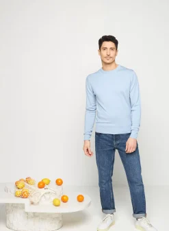 Maison Montagut Pulls>Pull Col Rond Avec Logo En Laine Merinos - Eddie