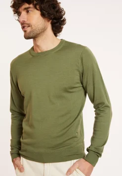 Maison Montagut Pulls>Pull Col Rond Avec Logo En Laine Merinos - Eddie