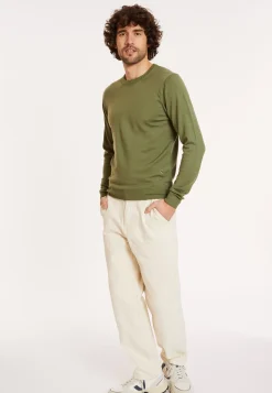 Maison Montagut Pulls>Pull Col Rond Avec Logo En Laine Merinos - Eddie