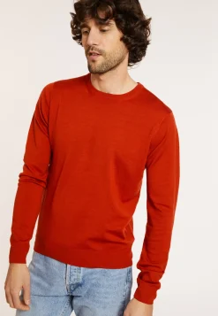 Maison Montagut Pulls>Pull Col Rond Avec Logo En Laine Merinos - Eddie
