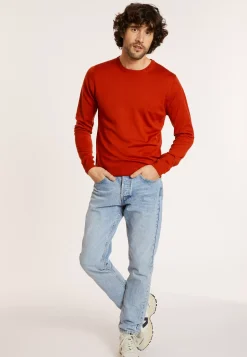 Maison Montagut Pulls>Pull Col Rond Avec Logo En Laine Merinos - Eddie