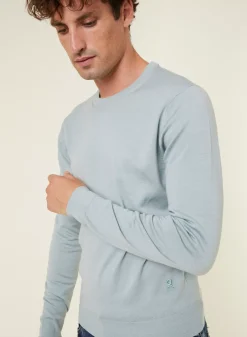 Maison Montagut Pulls>Pull Col Rond Avec Logo En Laine Merinos - Eddie