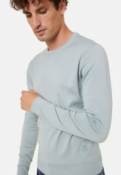 Maison Montagut Pulls>Pull Col Rond Avec Logo En Laine Merinos - Eddie