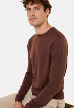 Maison Montagut Pulls>Pull Col Rond Avec Logo En Laine Merinos - Eddie