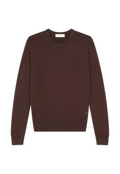 Maison Montagut Pulls>Pull Col Rond Avec Logo En Laine Merinos - Eddie
