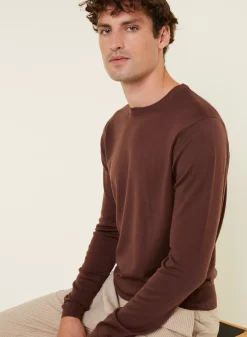 Maison Montagut Pulls>Pull Col Rond Avec Logo En Laine Merinos - Eddie