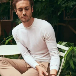 Maison Montagut Pulls>Pull Col Rond Bicolore En Cachemire Light - Percy