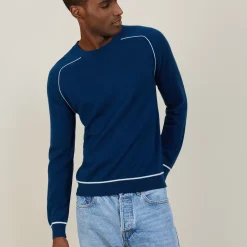 Maison Montagut Pulls>Pull Col Rond Bicolore En Cachemire Light - Percy