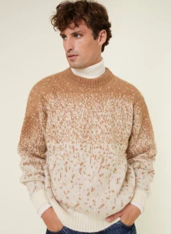Maison Montagut Pulls>Pull Col Rond Bicolore En Mohair - Figaro