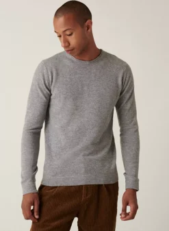 Maison Montagut Pulls>Pull Col Rond En Cachemire Finitions Roulotees - Ernest