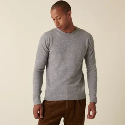 Maison Montagut Pulls>Pull Col Rond En Cachemire Finitions Roulotees - Ernest