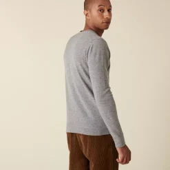 Maison Montagut Pulls>Pull Col Rond En Cachemire Finitions Roulotees - Ernest