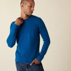 Maison Montagut Pulls>Pull Col Rond En Cachemire Finitions Roulotees - Ernest