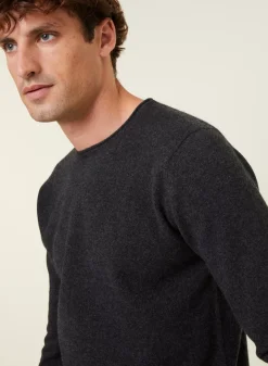 Maison Montagut Pulls>Pull Col Rond En Cachemire Finitions Roulotees - Ernest