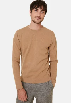 Maison Montagut Pulls>Pull Col Rond En Cachemire Finitions Roulotees - Ernest