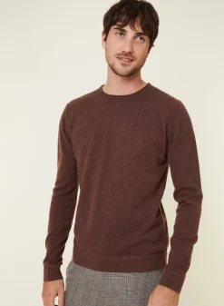 Maison Montagut Pulls>Pull Col Rond En Cachemire Finitions Roulotees - Ernest