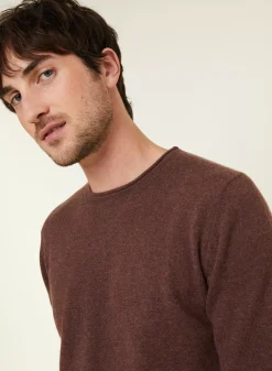 Maison Montagut Pulls>Pull Col Rond En Cachemire Finitions Roulotees - Ernest