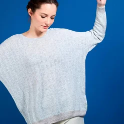 Maison Montagut Pulls>Pull Col Rond En Cachemire Lin - Ambre