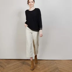 Maison Montagut Pulls>Pull Col Rond En Cachemire Lin - Ambre