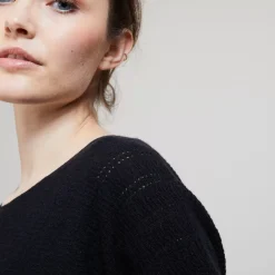 Maison Montagut Pulls>Pull Col Rond En Cachemire Lin - Ambre