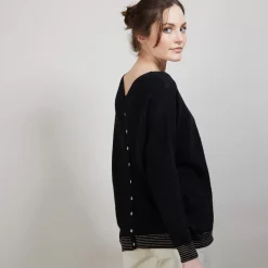 Maison Montagut Pulls>Pull Col Rond En Cachemire Lin - Ambre