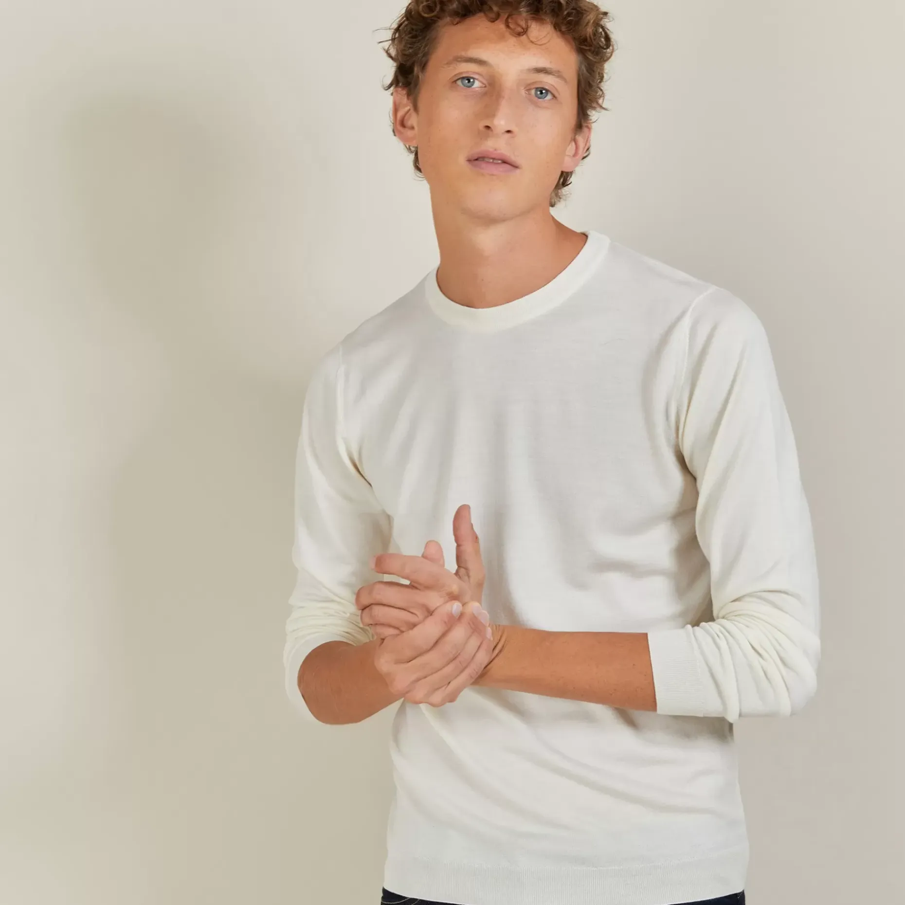 Maison Montagut Pulls>Pull Col Rond En Laine Et Soie - Barsam