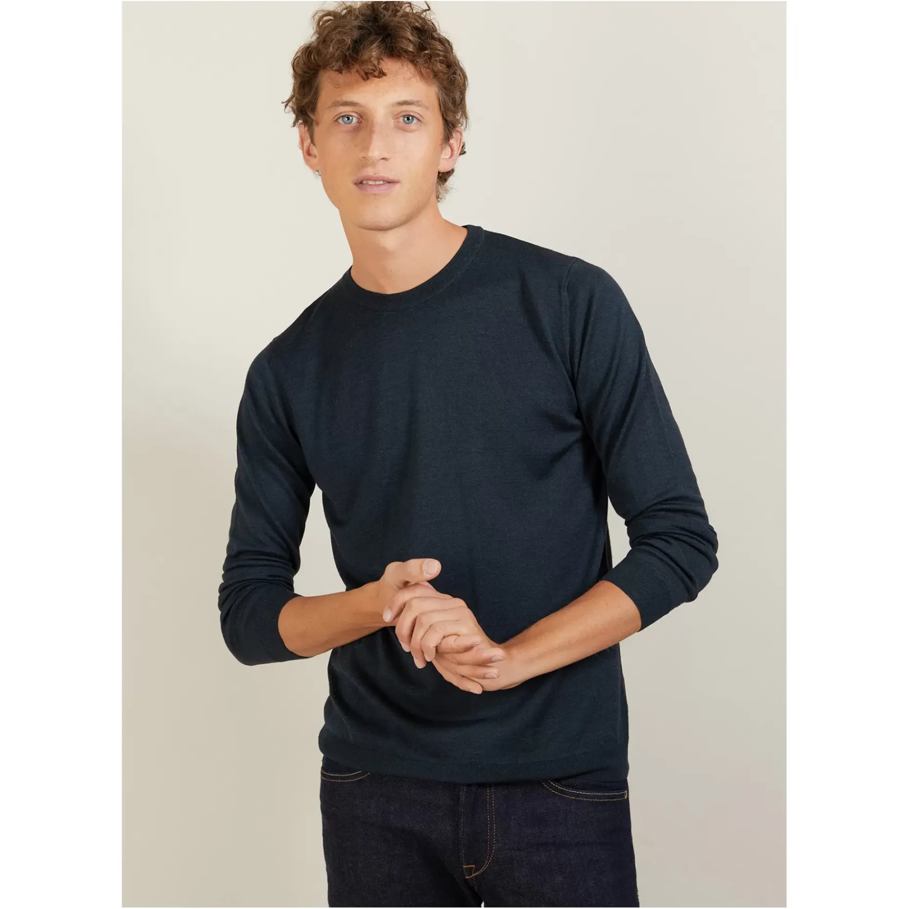 Maison Montagut Pulls>Pull Col Rond En Laine Et Soie - Barsam