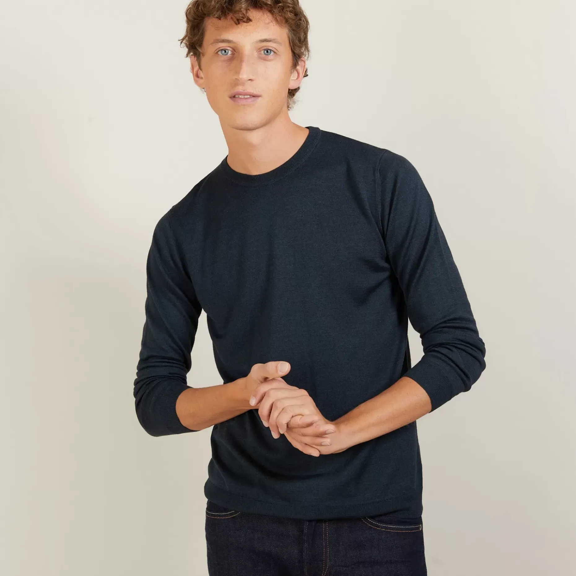 Maison Montagut Pulls>Pull Col Rond En Laine Et Soie - Barsam
