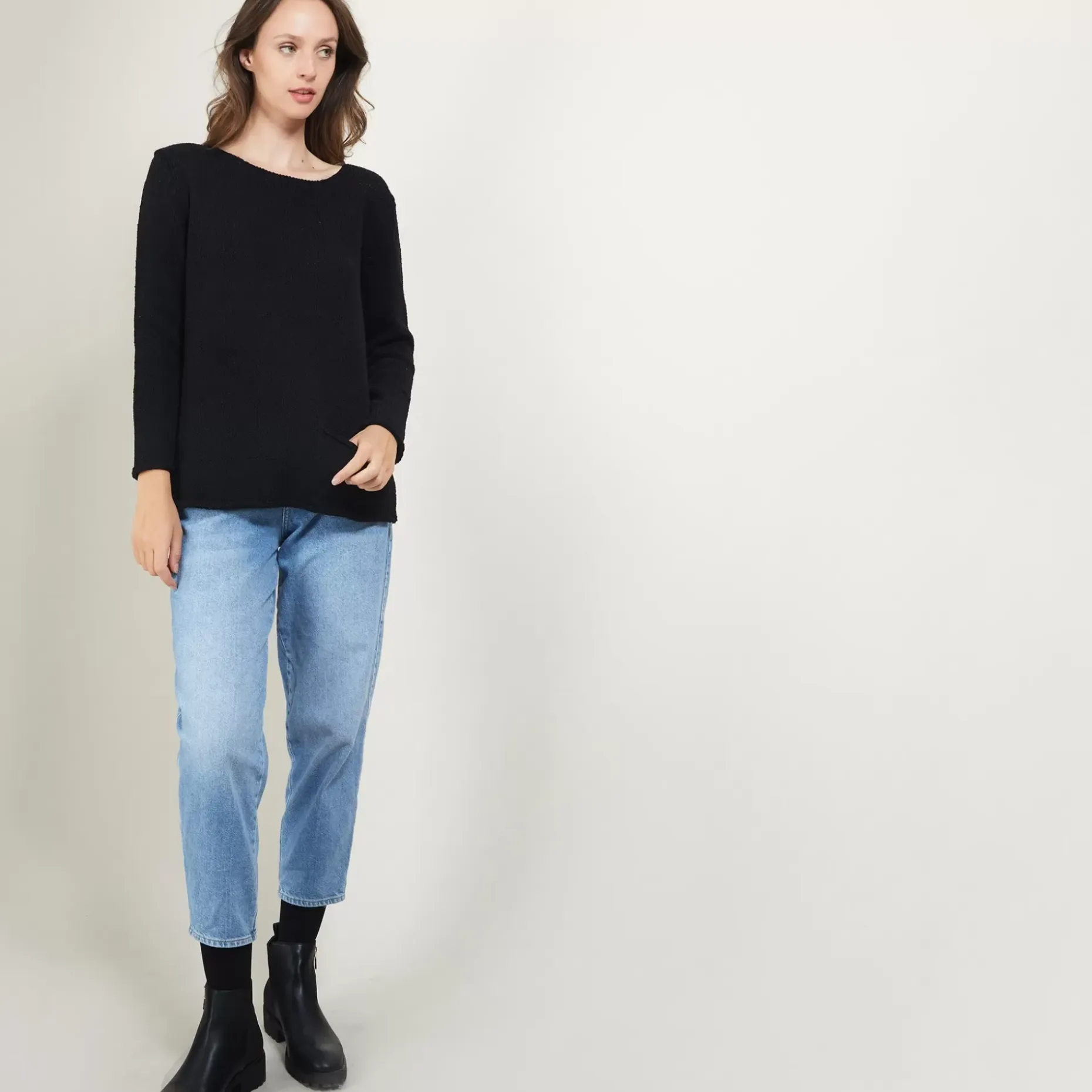 Maison Montagut Pulls>Pull Col Rond En Laine Et Soie - Bajira
