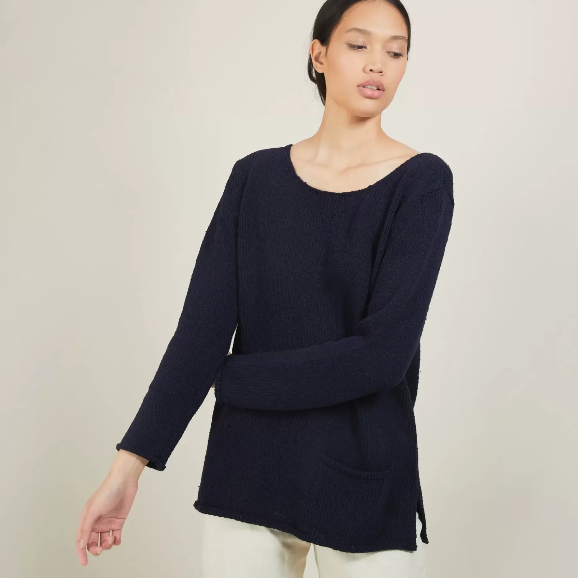 Maison Montagut Pulls>Pull Col Rond En Laine Et Soie - Bajira