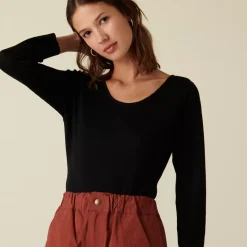 Maison Montagut T-Shirts>Pull Col Rond En Laine Merinos Maille Fine - Altesa