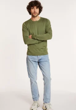 Maison Montagut Pulls>Pull Col Rond En Laine Merinos Finitions Roulotees - Rythme