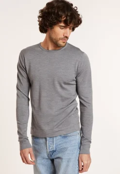 Maison Montagut Pulls>Pull Col Rond En Laine Merinos Finitions Roulotees - Rythme