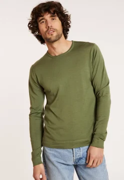Maison Montagut Pulls>Pull Col Rond En Laine Merinos Finitions Roulotees - Rythme