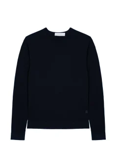 Maison Montagut Pulls>Pull Col Rond En Laine Merinos Finitions Roulotees - Rythme
